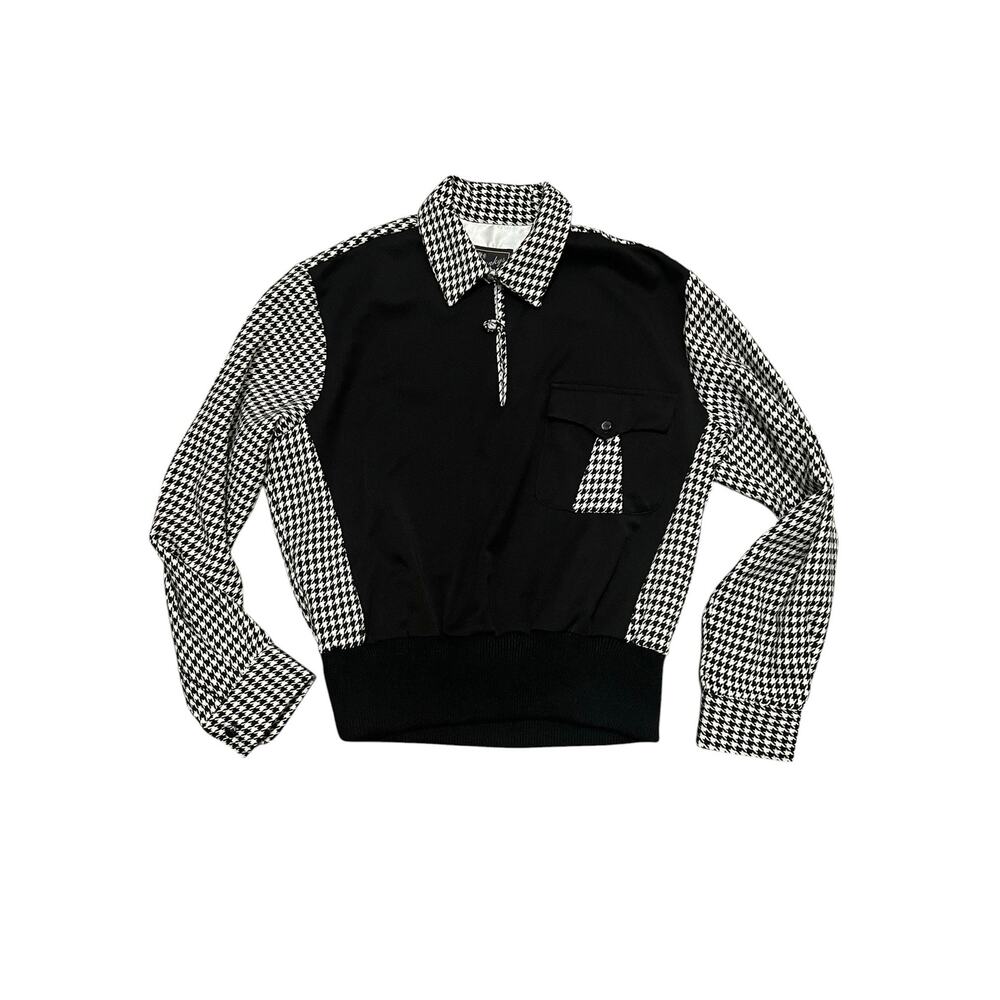 Swankys Vintage Mens Retro 50s Rockabilly Houndstooth Knit Pullover Sz M